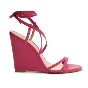 Schultz Deonne Casual Nappa Leather Pink Strappy Wedge Sandals size 9.5